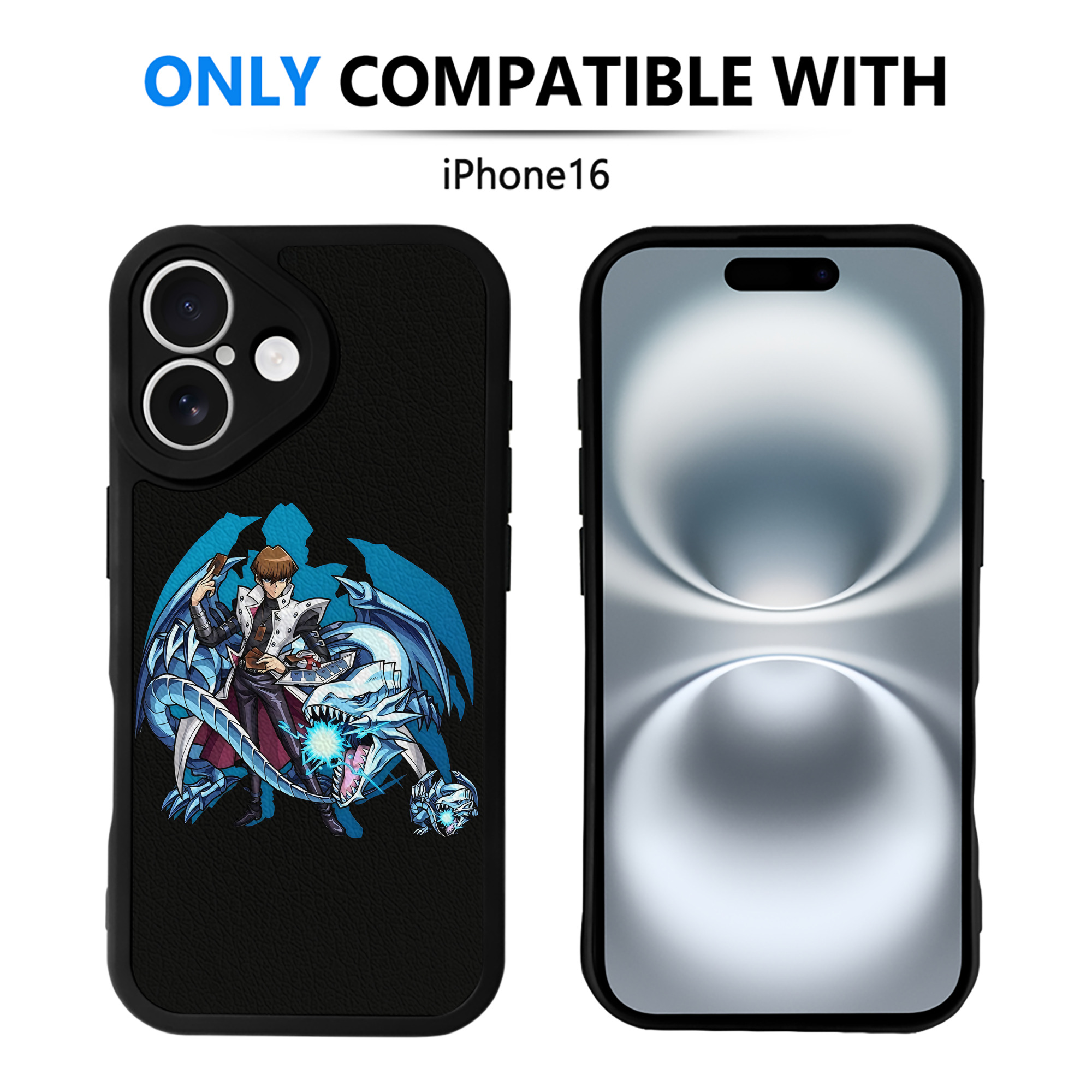 （画像用） 遊☆戯☆王 Yu-Gi-Oh! 【iPhone 16シリーズ対応】シリコンスマホケース（レザー調） 材質：シリコン
